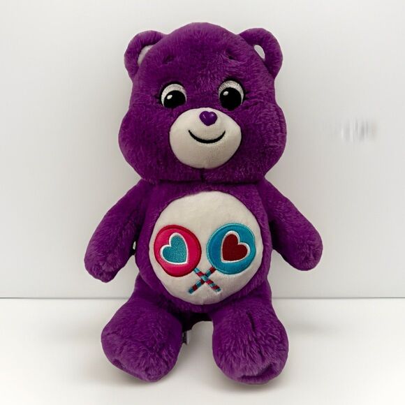 Care Bears Share Bear Purple 2021 Plush Basic Fun 14 inch Tall - Picture 1 of 4